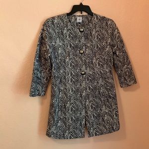 CAbi Zig Zag Ponte Knit Jacket (item 3034). Size M. 3/4 sleeves.